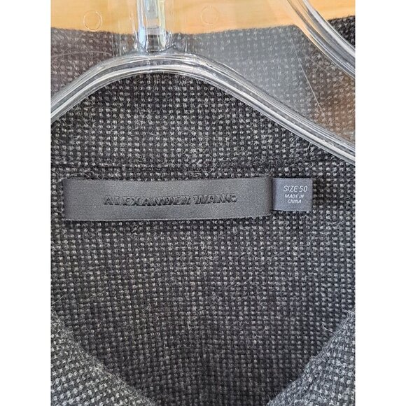 Alexander Wang Wool-Blend Flannel Oversized Shirt Button-Up Grey L Mens Designer - Picture 2 of 13